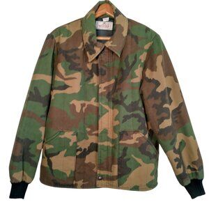 Vintage Woodfield Woodland Camouflage Jacket Men M Camo Hunt Hunting Quilted USA